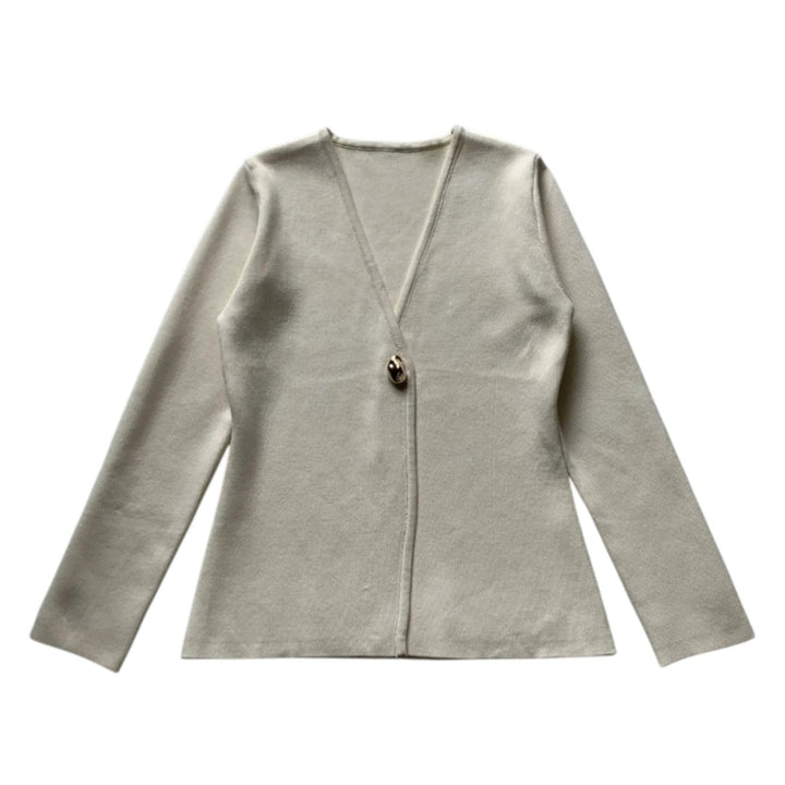 Ava | Cardigan court en maille douce avec boutons en perle