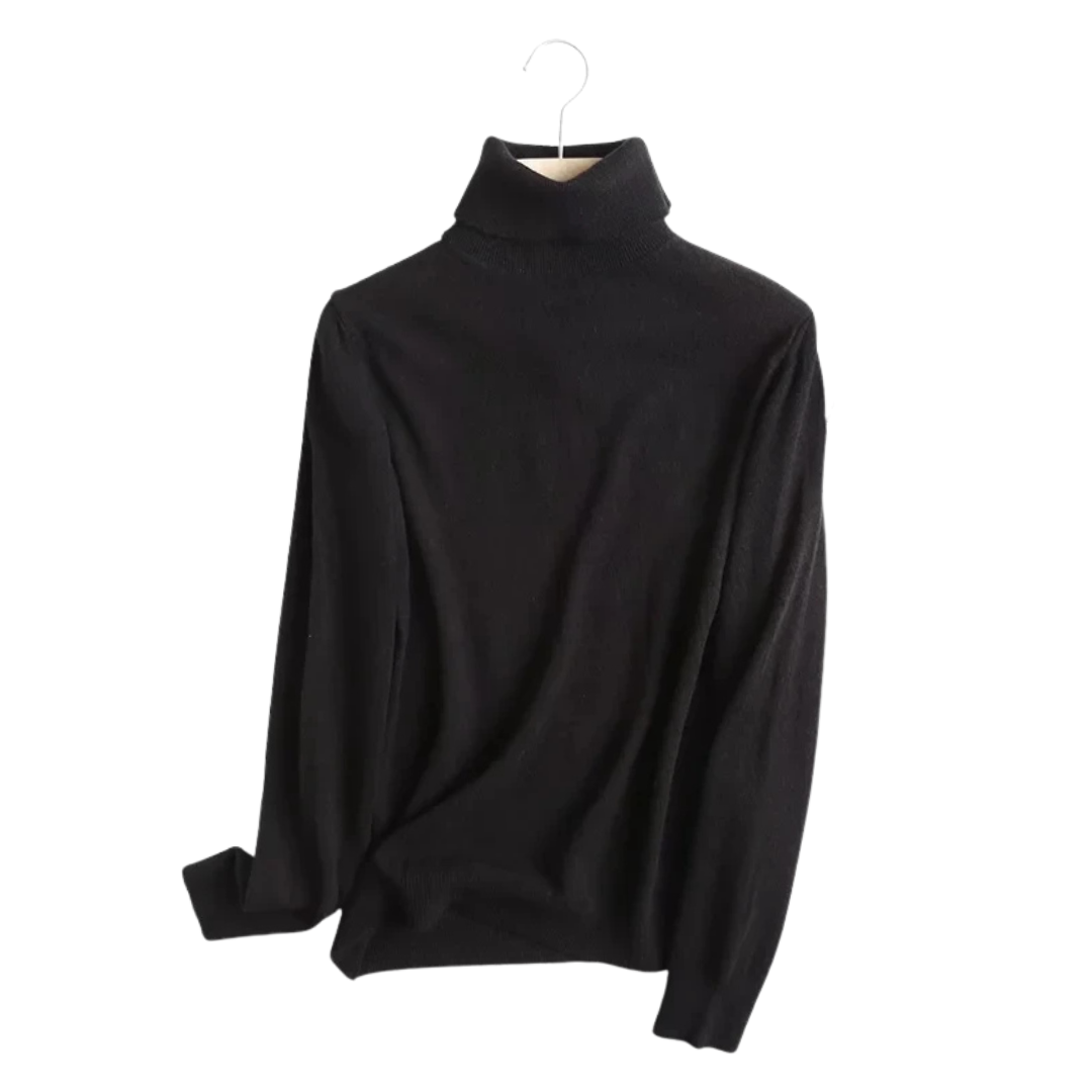 Camille | Pull col roulé ajusté à maille fine