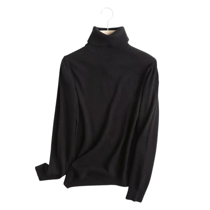 Camille | Pull col roulé ajusté à maille fine