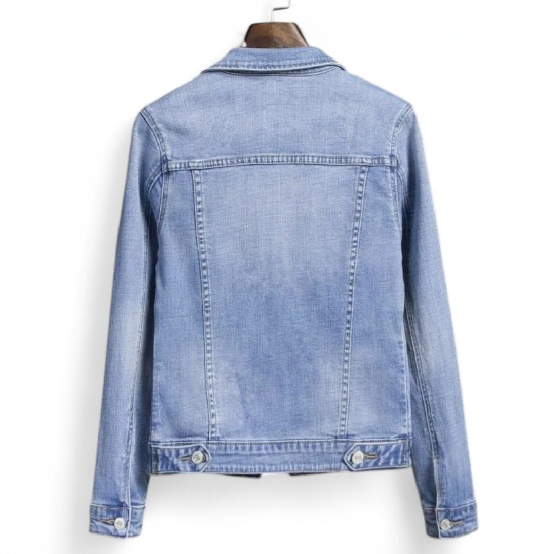 Élodie | Veste en jean coupe classique à teinte délavée