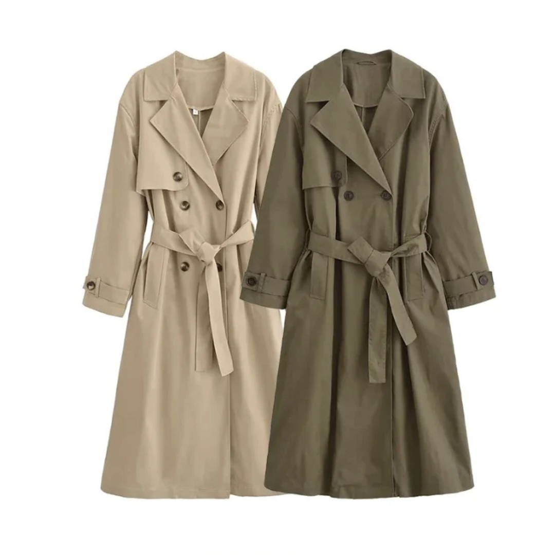 Inès | Trench long coupe ceinturée