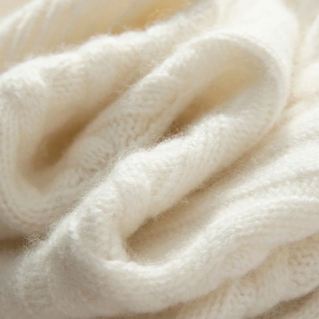 Apolline | Pull torsadé à col rond en maille duveteuse