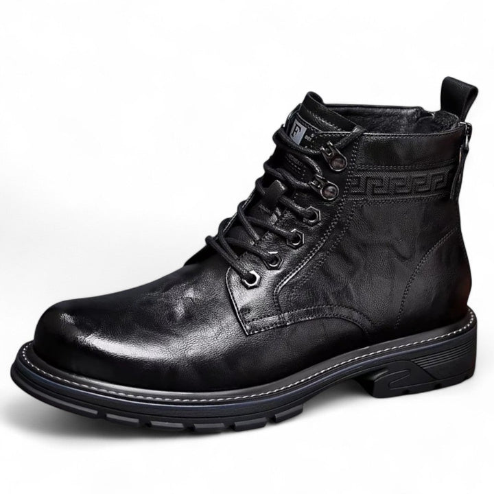 Campbell | Bottes en cuir robustes à la cheville avec fermeture éclair à l'arrière