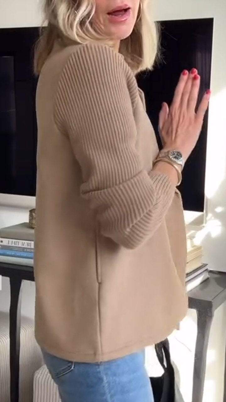 Camryn™ Elegant Knit-Sleeve Blazer