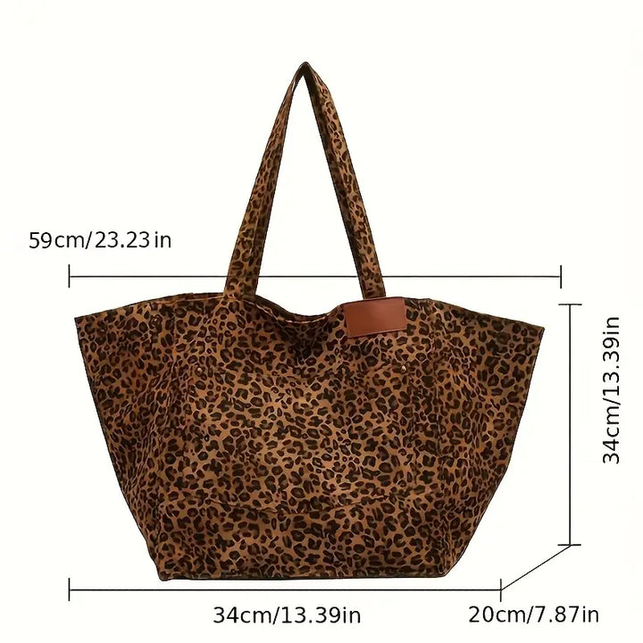Rita™ Elegant Leopard Print Canvas Shoulder Bag