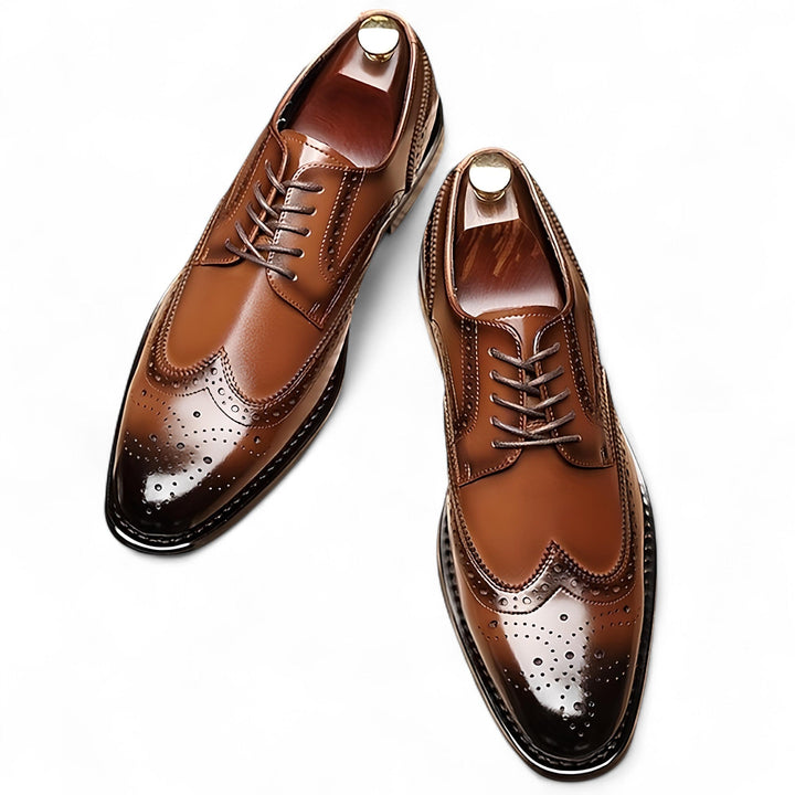 Damon | Chaussures Habillées Wingtip Brogue avec Finition Polie à la Main