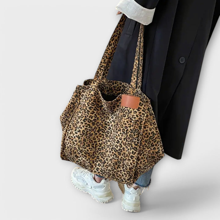 Rita™ Elegant Leopard Print Canvas Shoulder Bag