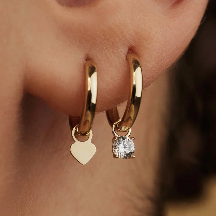 Boucles d'oreilles créoles en pierre Larmes de Lune