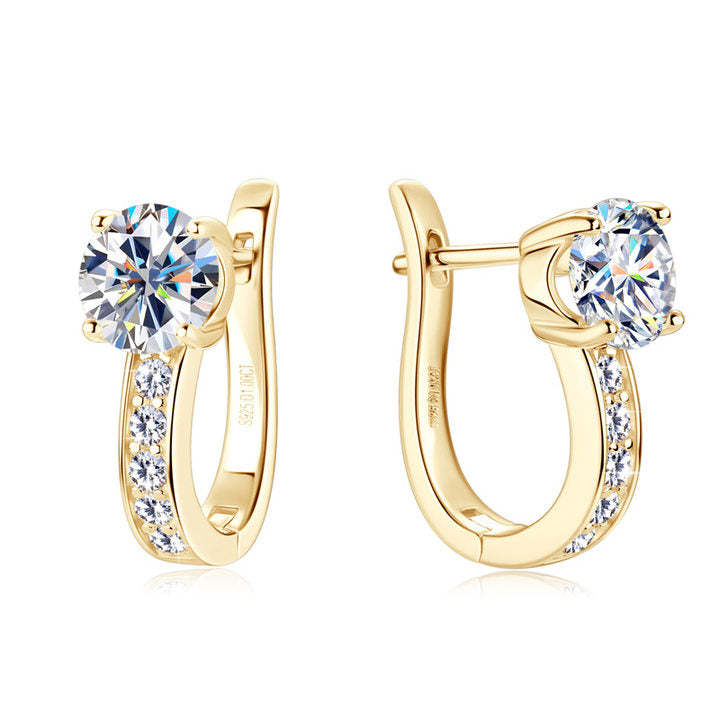 Boucles d'oreilles Huggie en moissanite