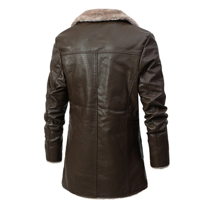 Warren | Manteau long en faux cuir avec intérieur en shearling