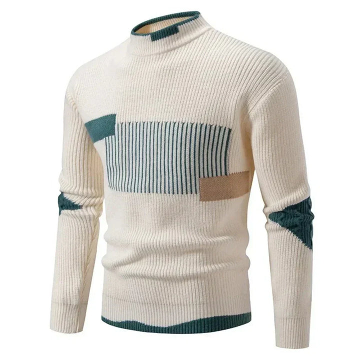 Marcus | Pull-over en tricot à col montant avec motif géométrique et chaleur hivernale