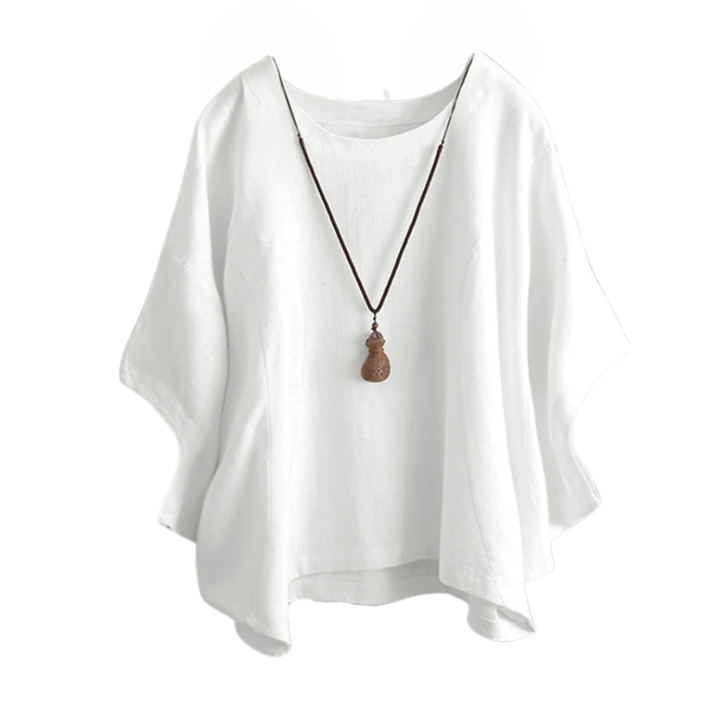 Freya | Blouse en lin à manches chauve-souris décontractée