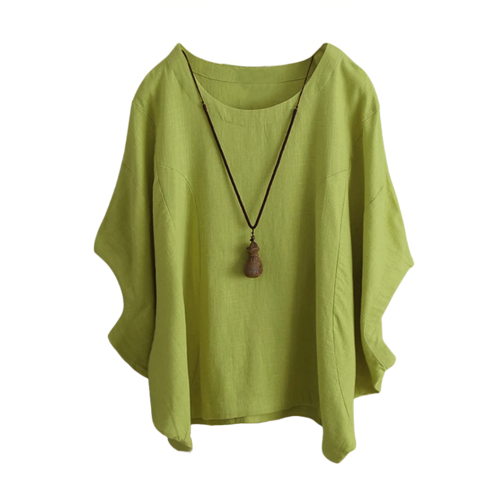 Freya | Blouse en lin à manches chauve-souris décontractée