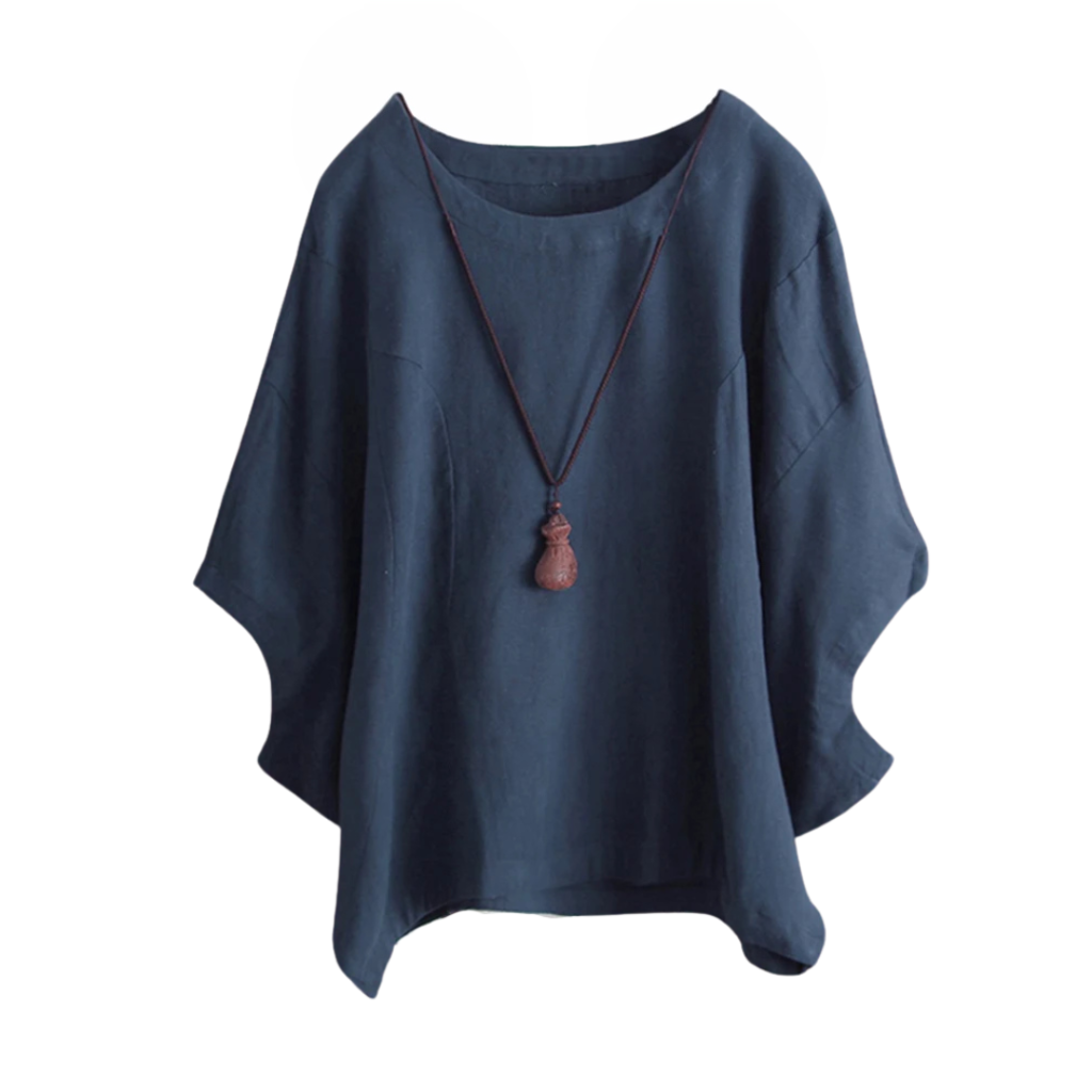 Freya | Blouse en lin à manches chauve-souris décontractée