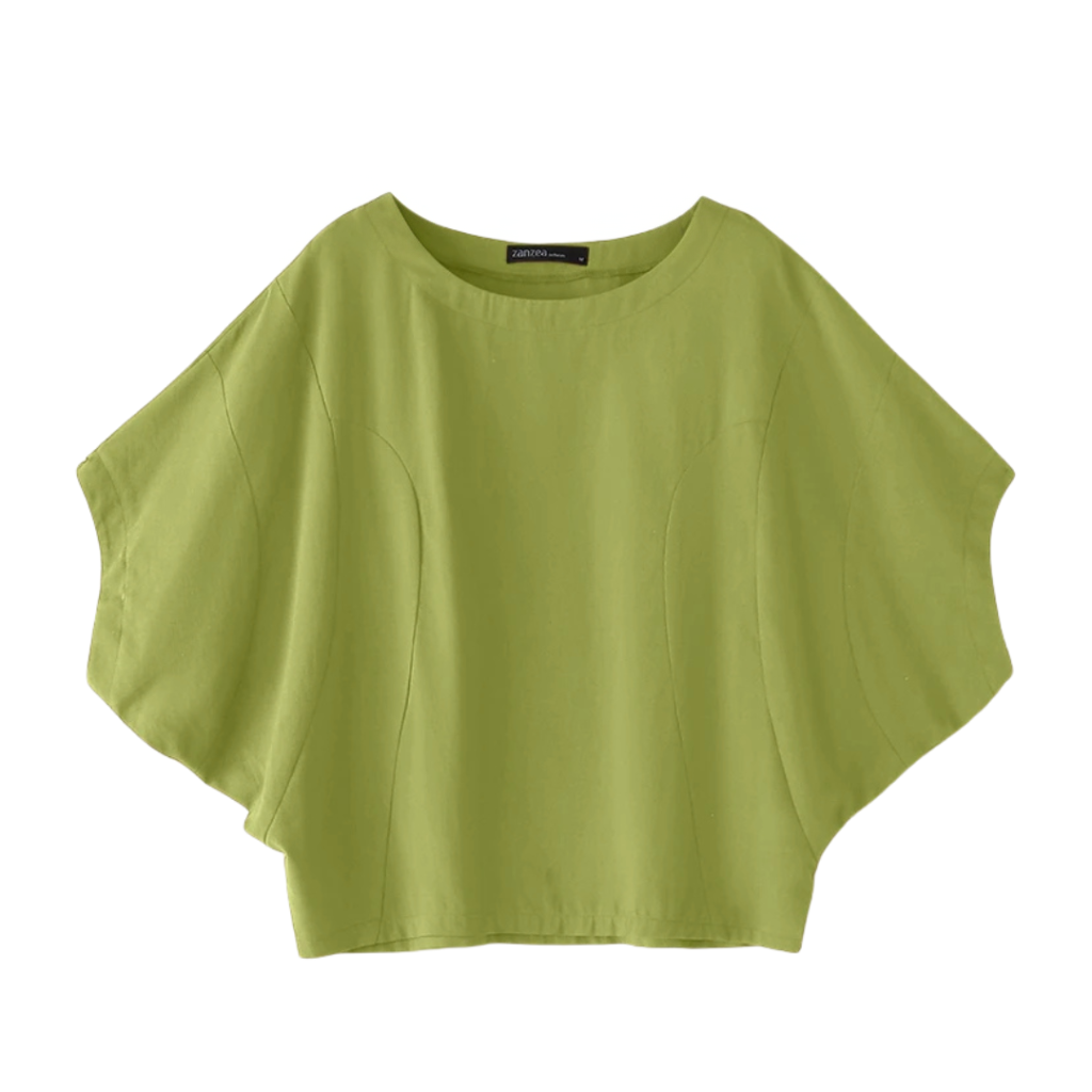 Freya | Blouse en lin à manches chauve-souris décontractée
