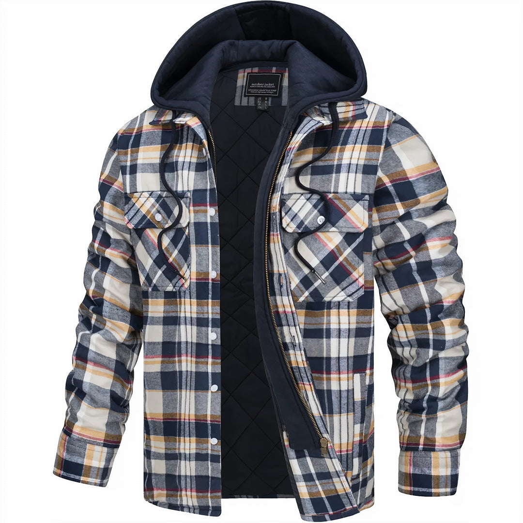 Declan | Veste chemise matelassée pour l’extérieur avec doublure à capuche