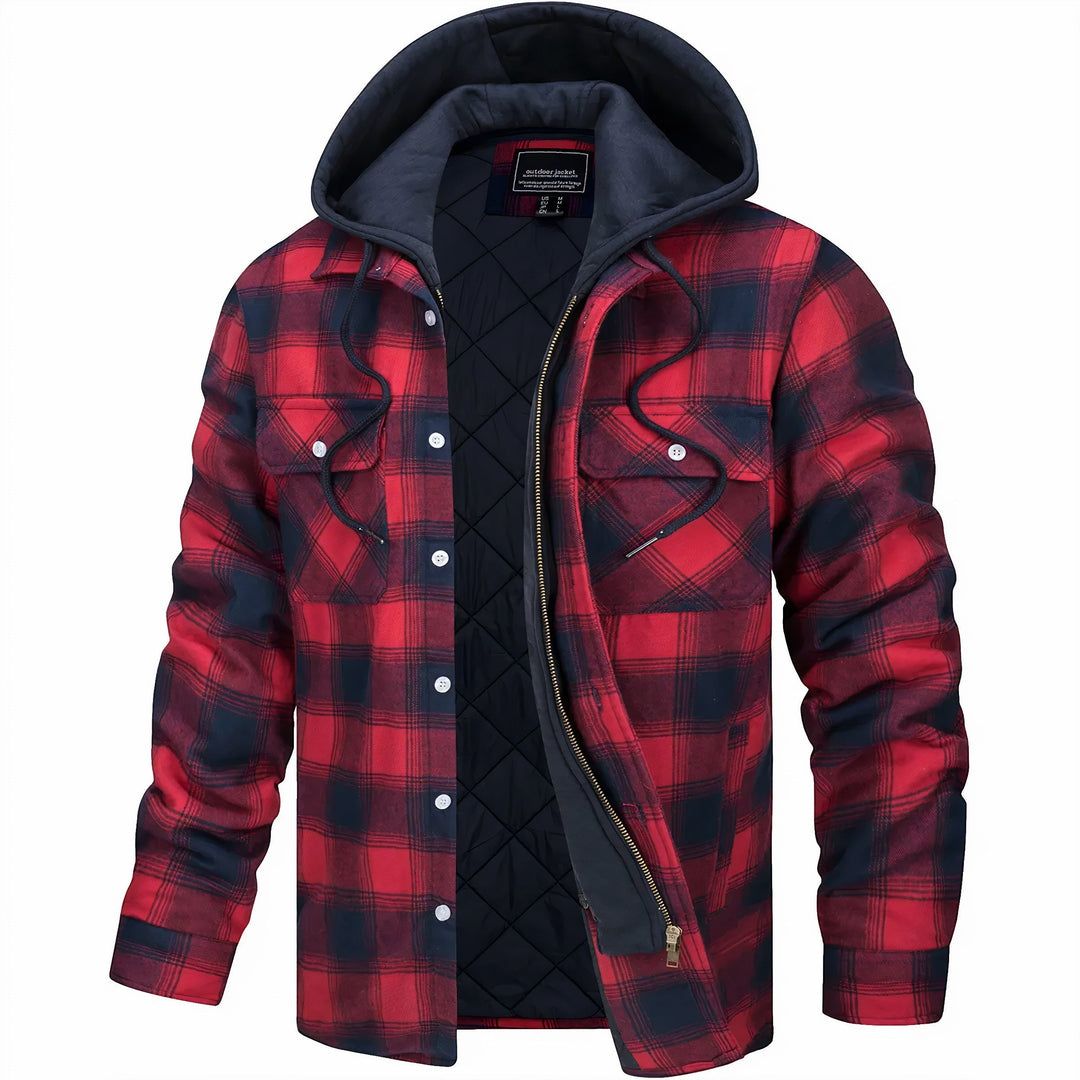Declan | Veste chemise matelassée pour l’extérieur avec doublure à capuche
