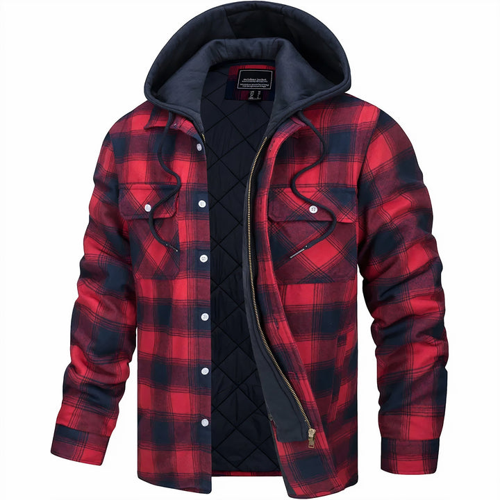 Declan | Veste chemise matelassée pour l’extérieur avec doublure à capuche