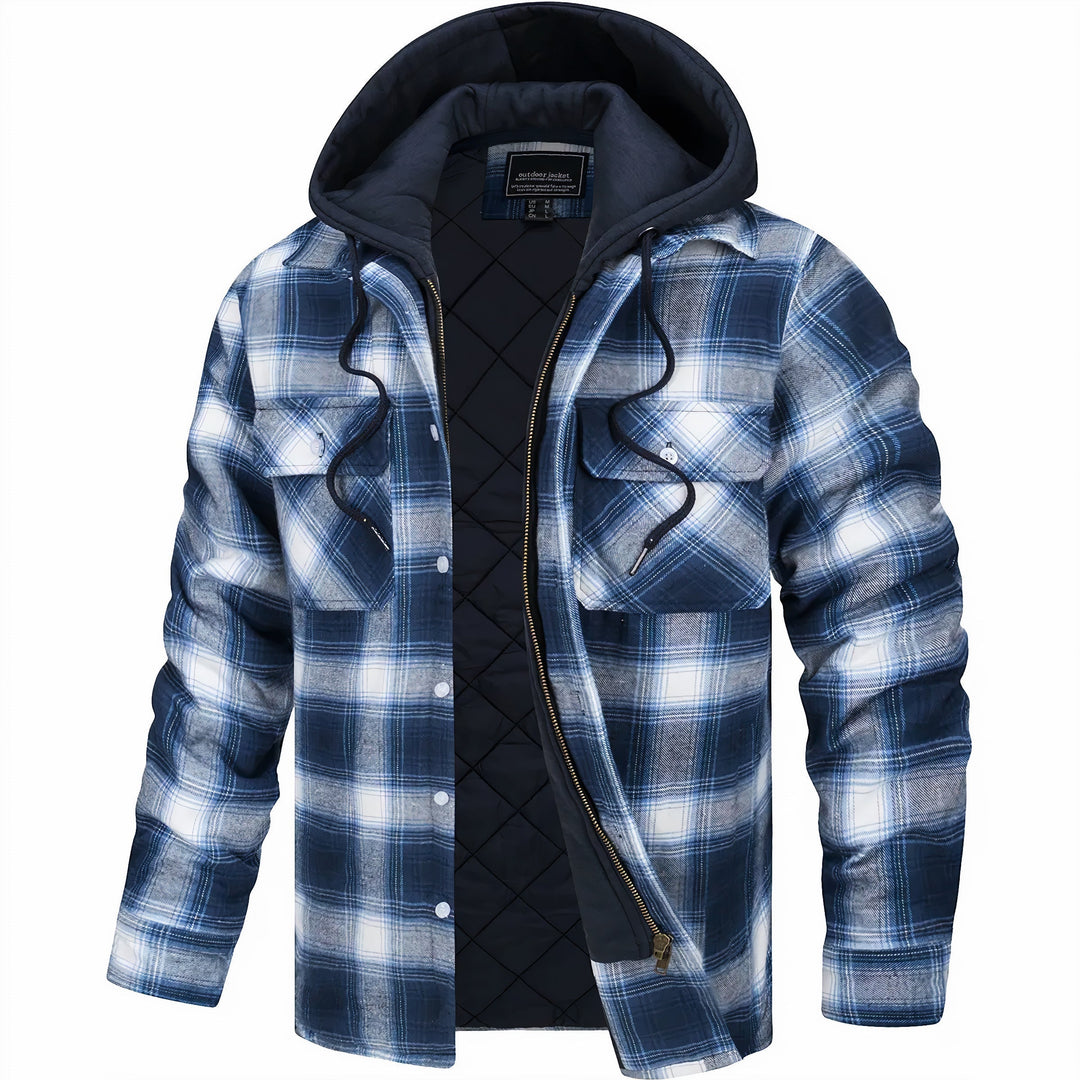 Declan | Veste chemise matelassée pour l’extérieur avec doublure à capuche