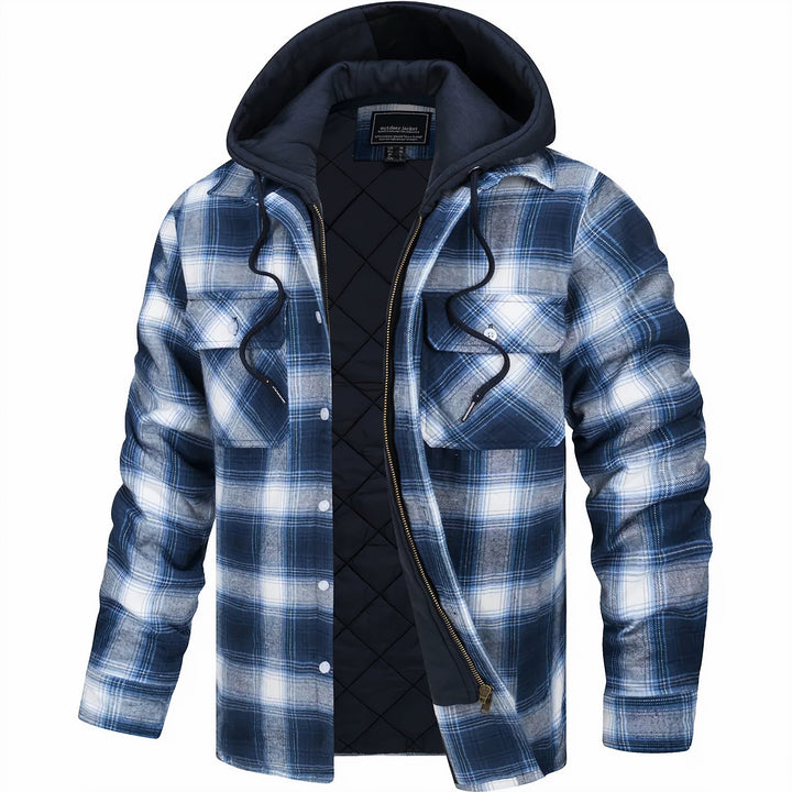 Declan | Veste chemise matelassée pour l’extérieur avec doublure à capuche