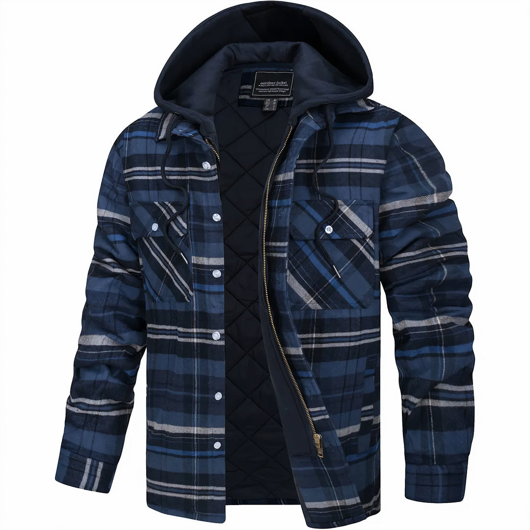Declan | Veste chemise matelassée pour l’extérieur avec doublure à capuche