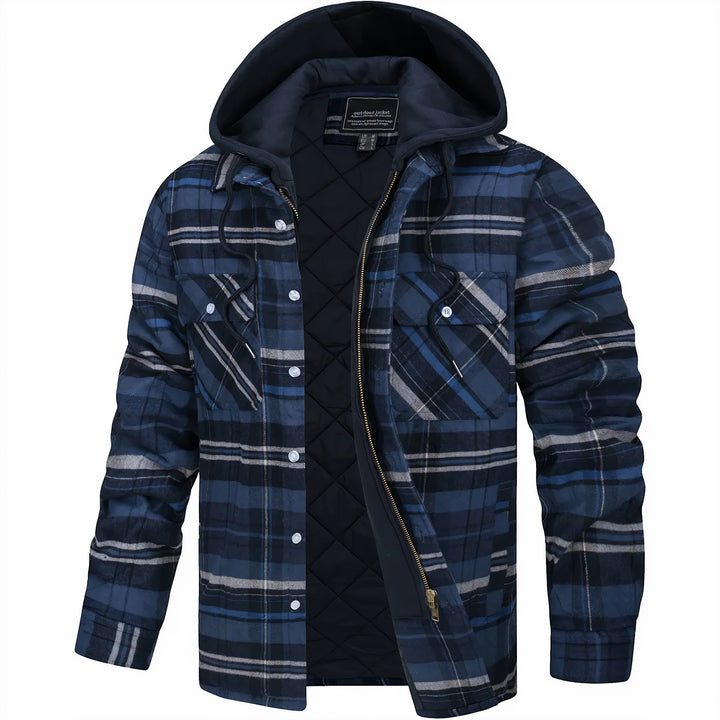 Declan | Veste chemise matelassée pour l’extérieur avec doublure à capuche