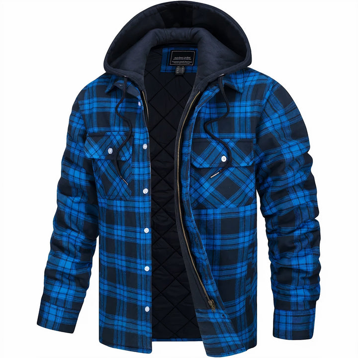 Declan | Veste chemise matelassée pour l’extérieur avec doublure à capuche
