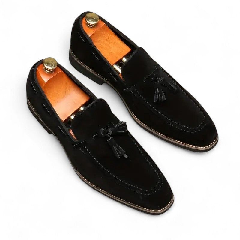 Riley | Mocassins en daim avec détail Penny ou pompon