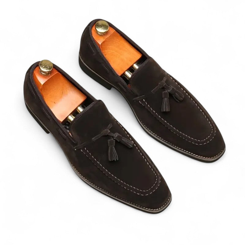 Riley | Mocassins en daim avec détail Penny ou pompon