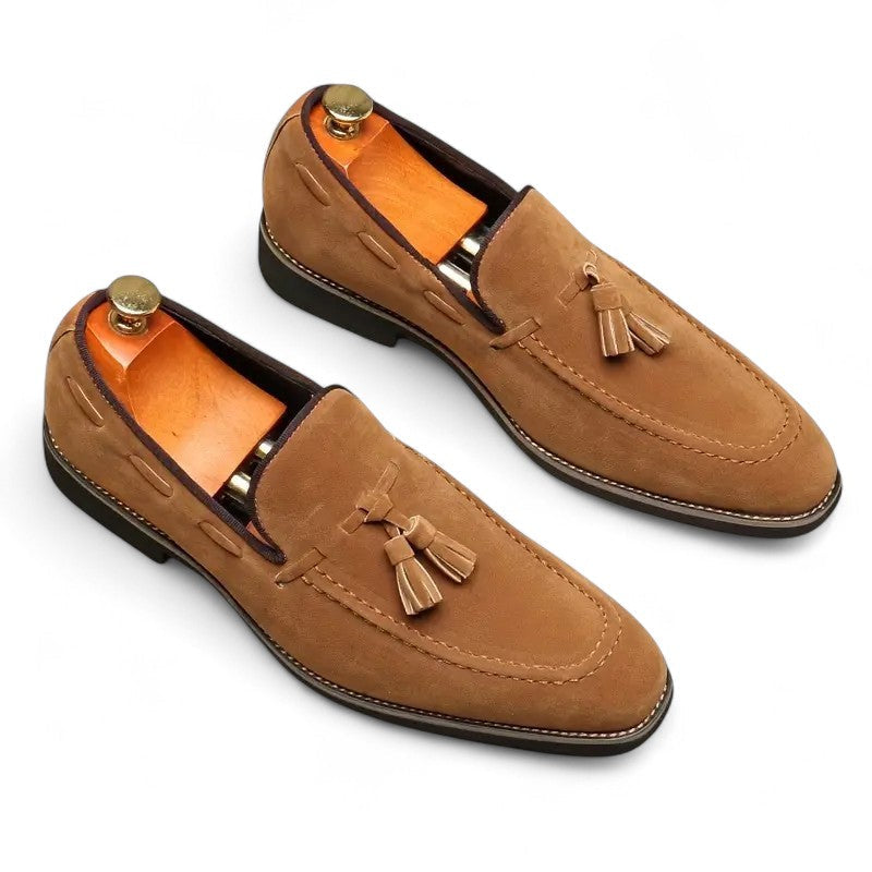 Riley | Mocassins en daim avec détail Penny ou pompon