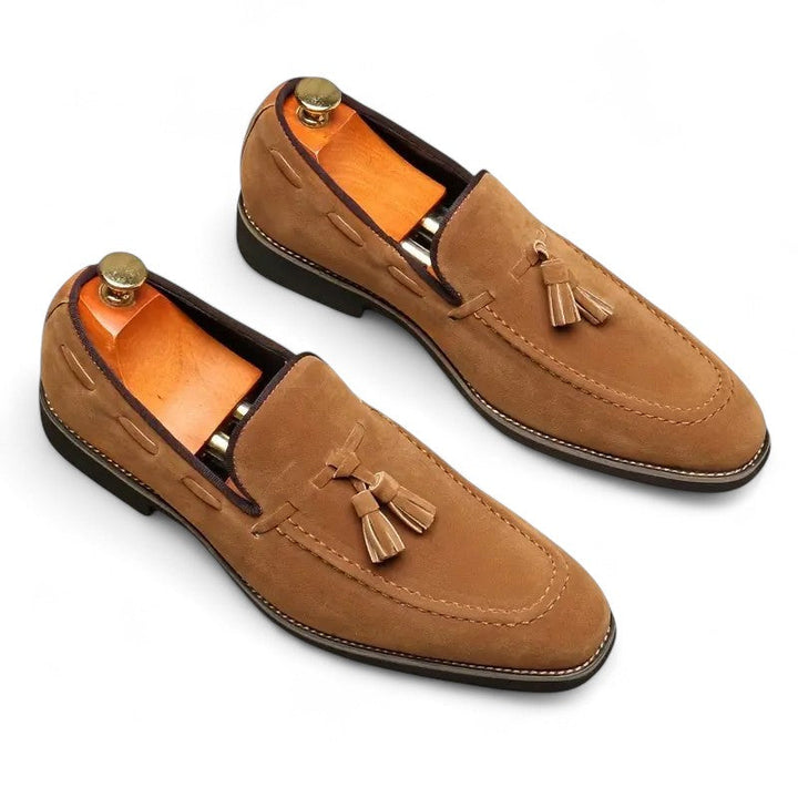 Riley | Mocassins en daim avec détail Penny ou pompon