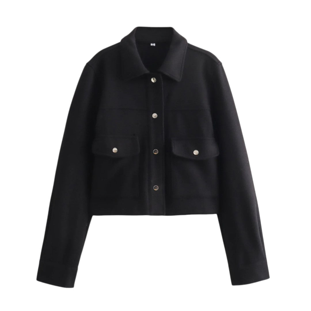 Maëlys | Veste Croppée à Poches Boutonnées