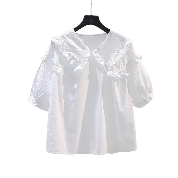 Chloe | Chemise à Col Volanté avec Manches Bouffantes