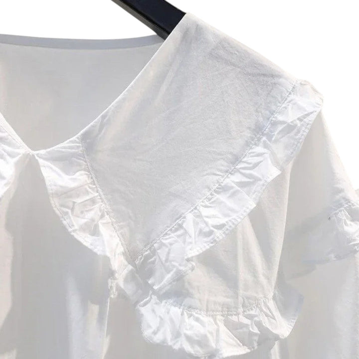 Chloe | Chemise à Col Volanté avec Manches Bouffantes