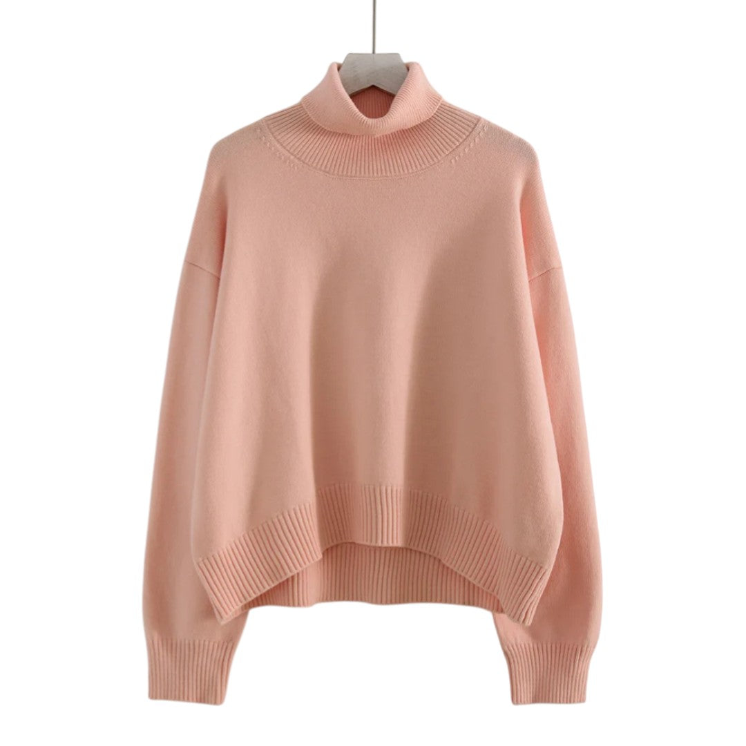 Amandine | Pull col roulé ample en maille douce