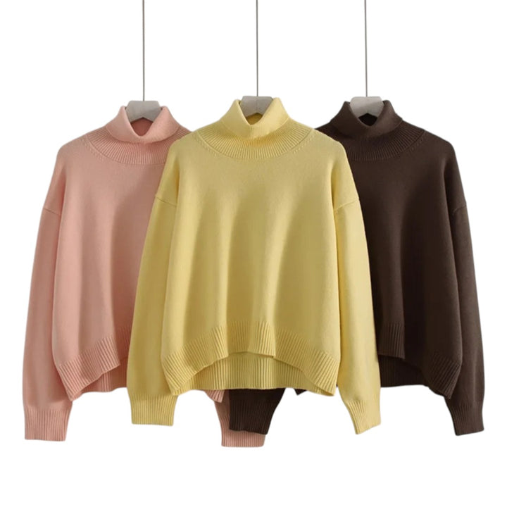 Amandine | Pull col roulé ample en maille douce