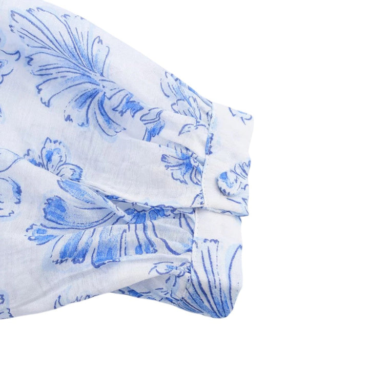 Eliza | Chemisier vintage à fleurs avec bord froncé