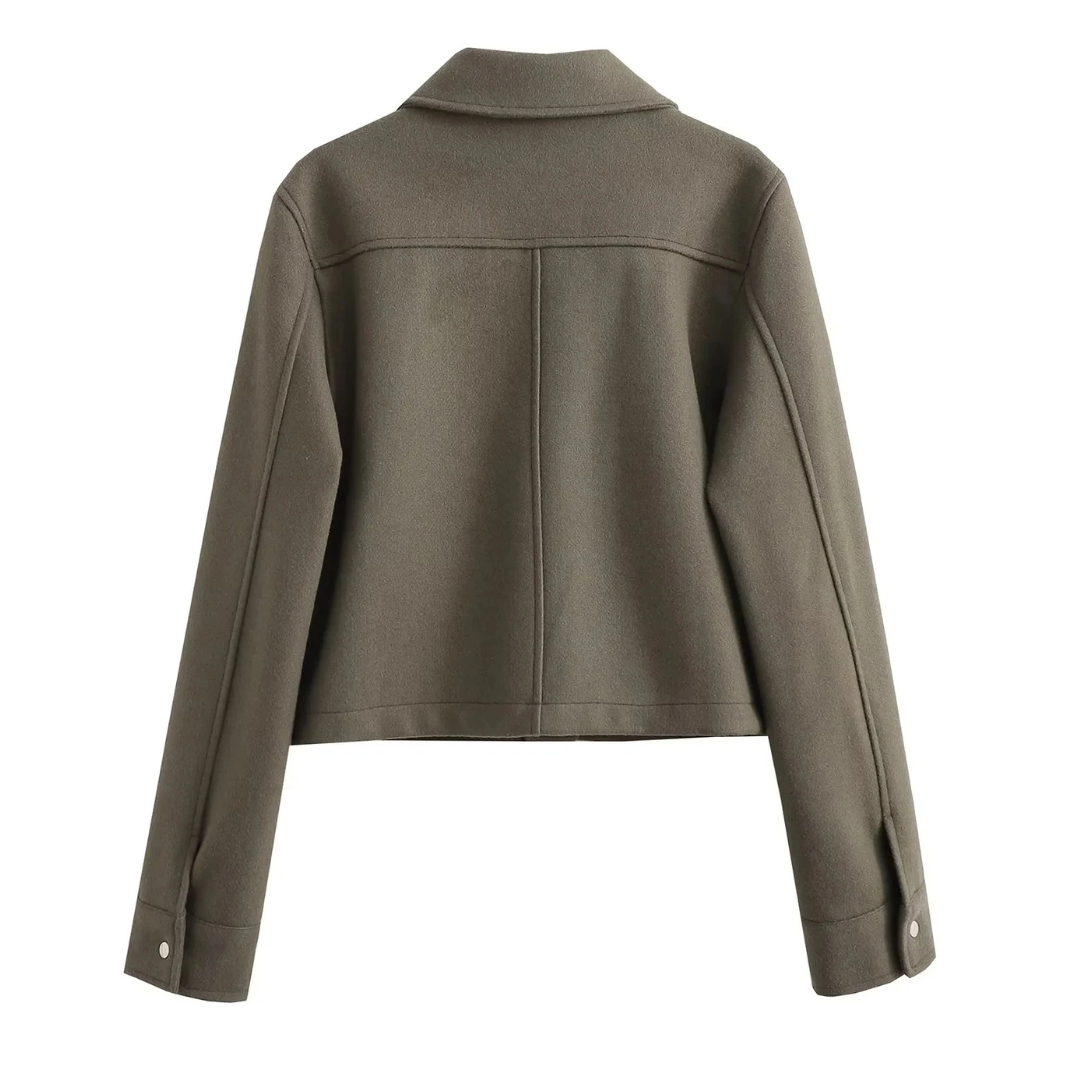 Maëlys | Veste Croppée à Poches Boutonnées