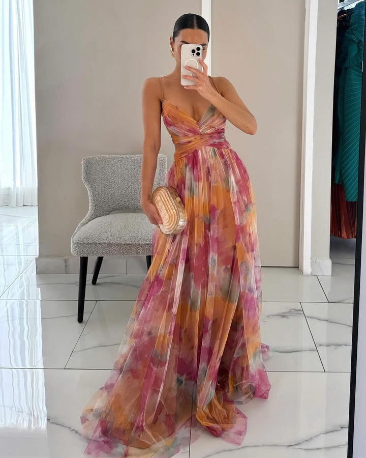 Florence - Enchanting Floral Print Maxi Dress