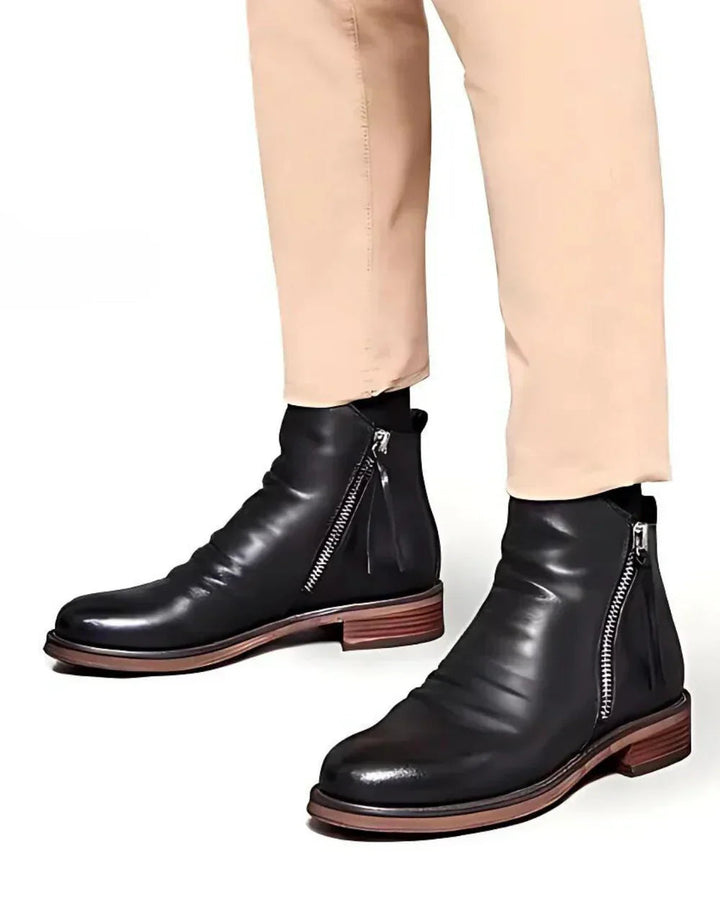 Effortless Elegance Leather Ankle Boots