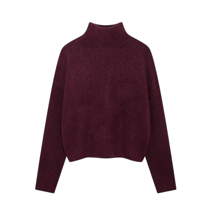 Élise | Pull col montant en maille douce