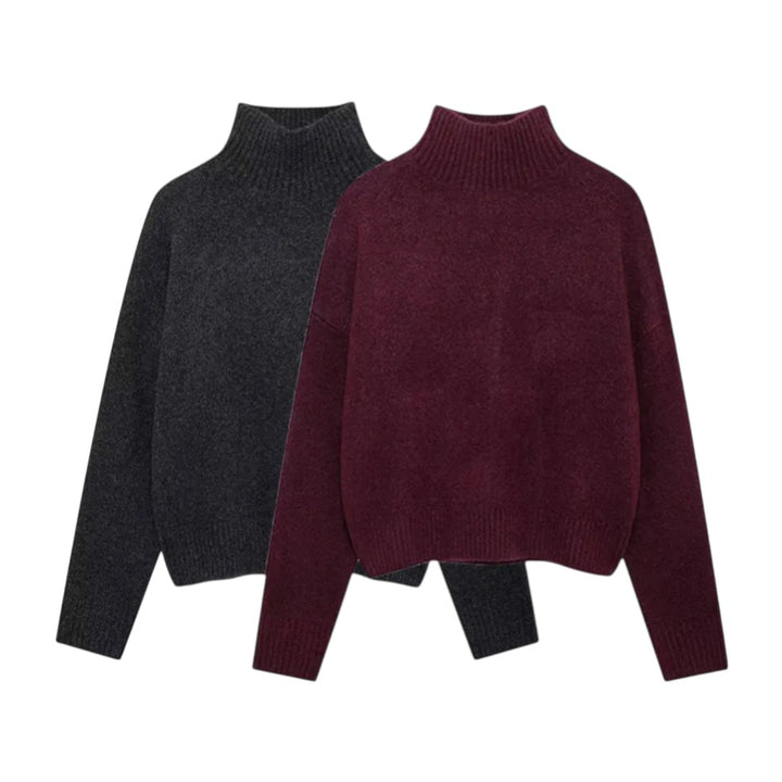 Élise | Pull col montant en maille douce