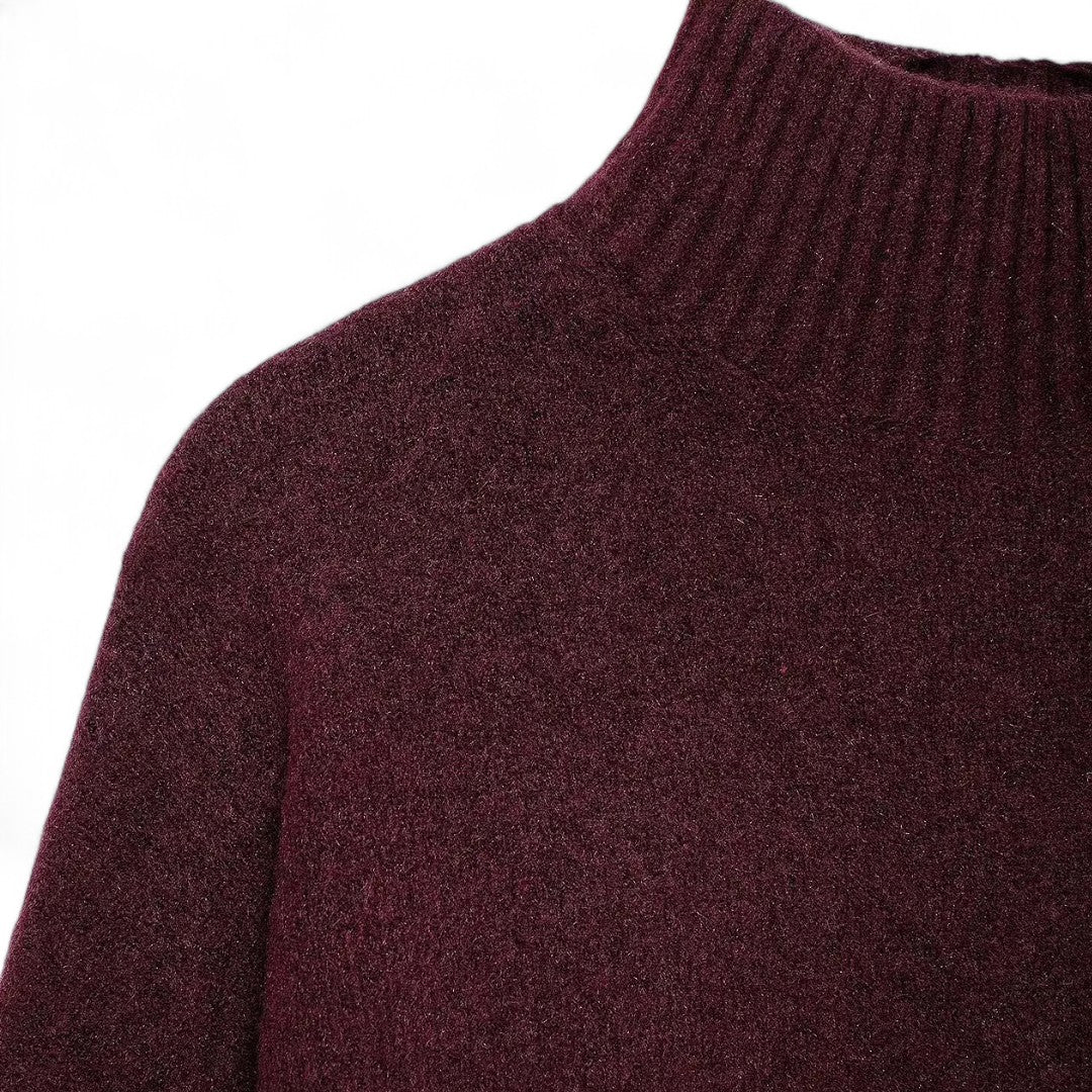 Élise | Pull col montant en maille douce