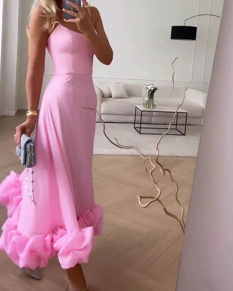 Liv Elegant Solid Color Slip Dress