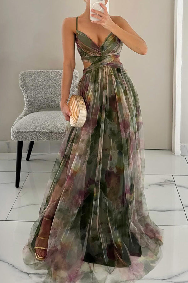 Florence - Enchanting Floral Print Maxi Dress