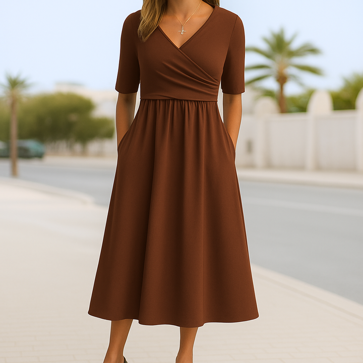 Odette | Crossed Short Sleeve Dress