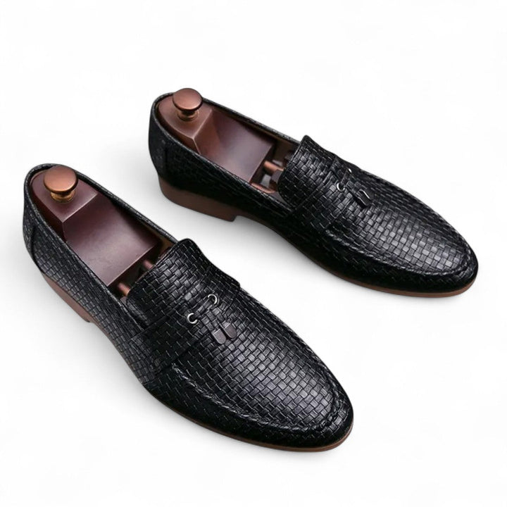 Marcus | Escarpins à enfiler tissés avec accent à boucle signature