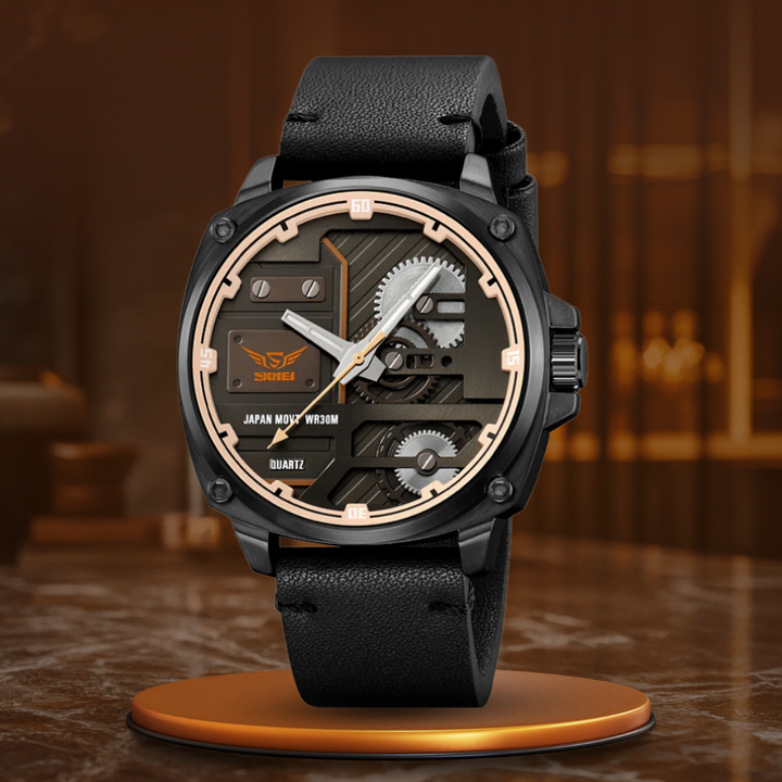 van Baerle® – Montre pour Homme en Cuir Quartz
