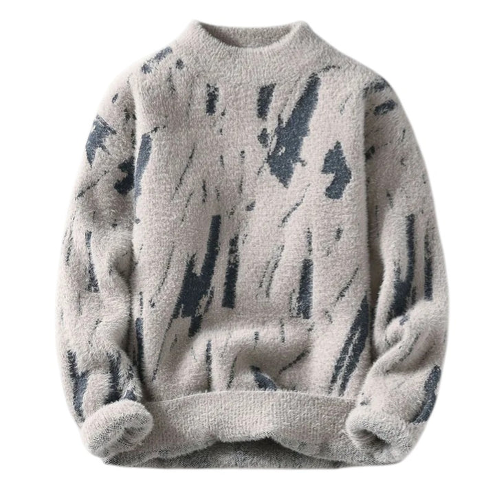 Noah | Pull en Maille Douce avec Motif Abstrait et Texture Pelucheuse