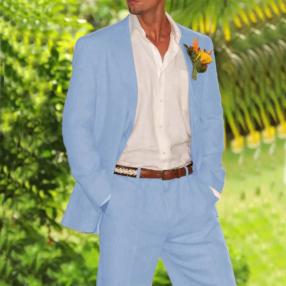 Lucien - Linen Wedding Suit